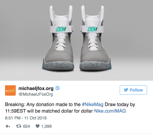 100.000 USD đấu giá cho giày Nike tự thắt dây