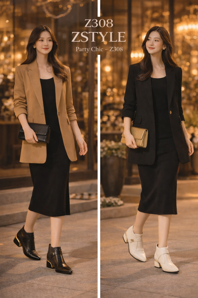 Phối giày boot thời trang Z308 khi dự tiệc