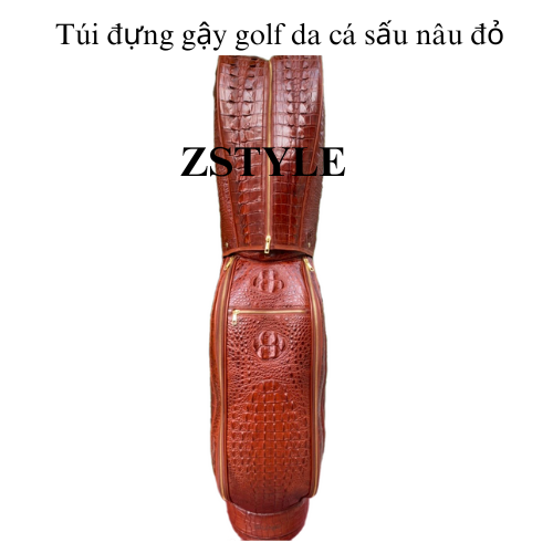 Túi đựng gậy golf da cá sấu màu nâu đỏ - Biểu tượng đẳng cấp cho người chơi golf
