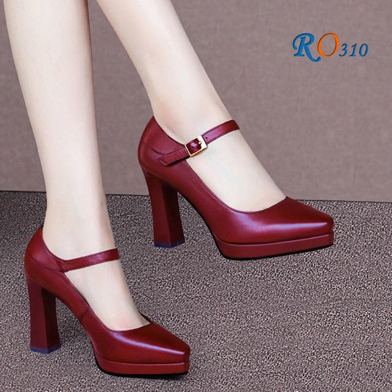 Giày Cao Gót Nữ Bít Mũi RO310 màu đỏ